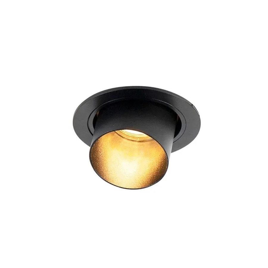 QAZQA Modernes Rundes Einbaudownlight Schwarz, Dimmbar und Neigbar, GU10 - Bild 2