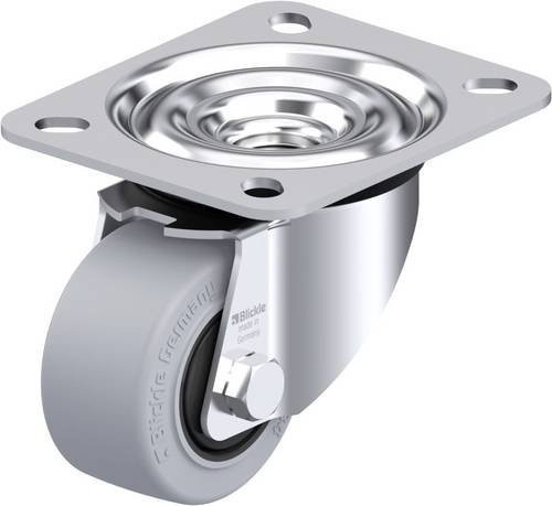 Blickle Stahlblech-Lenkrolle LE-POEV 60KF-SG in Silber, Rad-Durchmesser: 60 mm, Tragfähigkeit: 120 kg - Bild 1