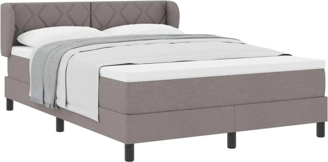 vidaXL Boxspringbett mit Matratze in Taupe, modernes Design mit Taschenfederkern, B/T: 160 x 200 cm - Bild 1