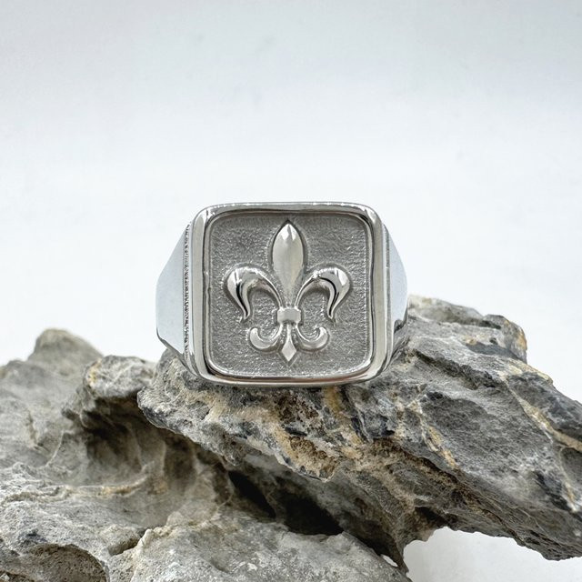 Rany&Roy Ring Iris Blume, 316L Edelstahl, Silber, Unisex - Bild 1