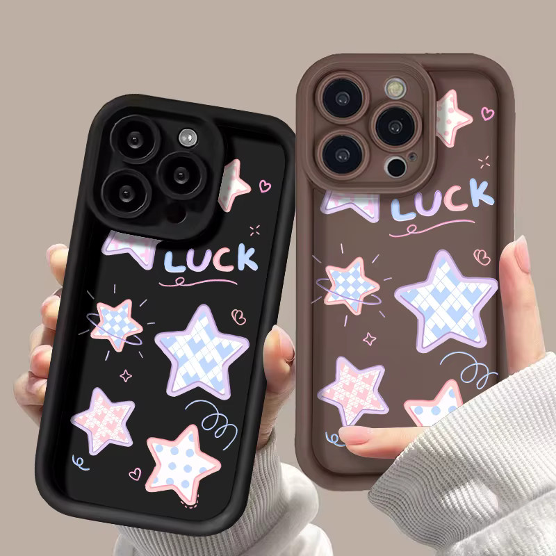Stoßfeste TPU Handyhülle mit Stern-Design für Apple iPhone 11 12 13 14 15 16 17 Pro Max Air in Schwarz - Bild 2
