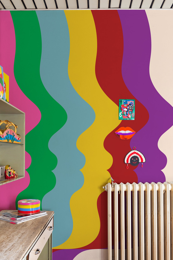 Coordonné Tapete Repetita Luvant 8000074N mit Retro-Silhouette Motiv in Multicolor, Vlies-Tapete, selbstklebend - Bild 1