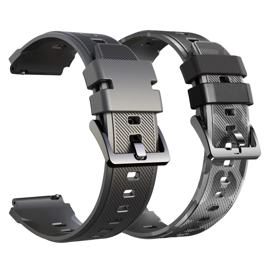 MISIRUN Uhrenarmband Silikon, Camouflage, Schwarz, 22 mm, Unisex - Bild 3