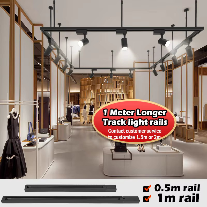 LANGYUE LED-Schienen-Set mit geraden Formverbindern für Schienenbeleuchtung, Schwarz - Bild 2