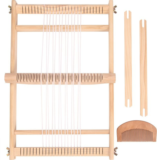 QJH Holz-Webrahmen in Braun für DIY-Webarbeiten und Anfänger - Bild 1