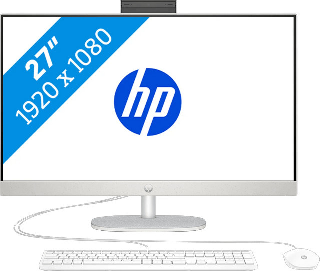 HP All-in-One 27-cr0006ng PC Weiß, 27 Zoll, AMD Ryzen 7, 16 GB RAM, 1 TB SSD, Windows 11 Home, Wi-Fi 6 und Bluetooth - Bild 1