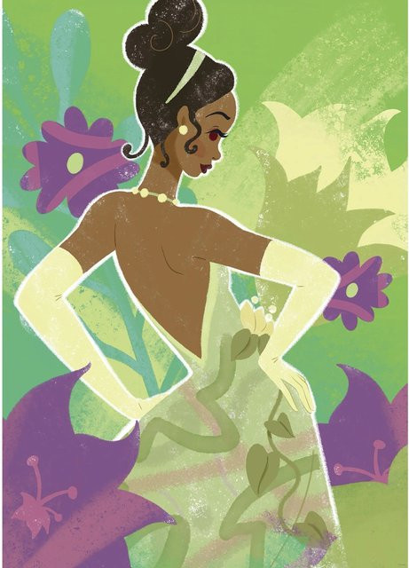 Komar Wandbild Disney Princess Tiana in Grün, Breite: 50 cm, Höhe: 70 cm - Bild 1