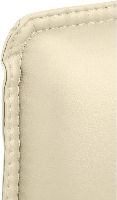 DELUKE Besucherstuhl SEATTLE Konferenzstuhl aus Kunstleder und Metall in Creme/Beige, Höhe: 92 cm, Breite: 56 cm, Tiefe: 60 cm - Bild 1