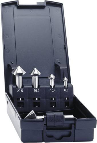Exact Kegelsenker Set aus HSS TiAIN mit Zylinderschaft, Farbe: Silber, Durchmesser: 6.3 mm, 10.4 mm, 16.5 mm, 20.5 mm und 25 mm - Bild 1