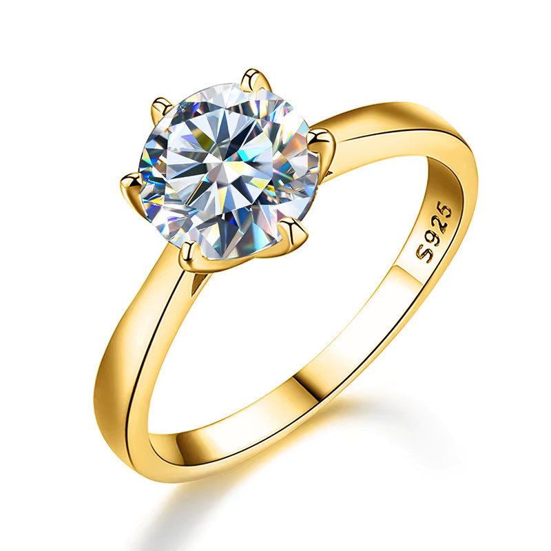 DWJ Moissanit-Ring, 925 Silber, Damen - Bild 2
