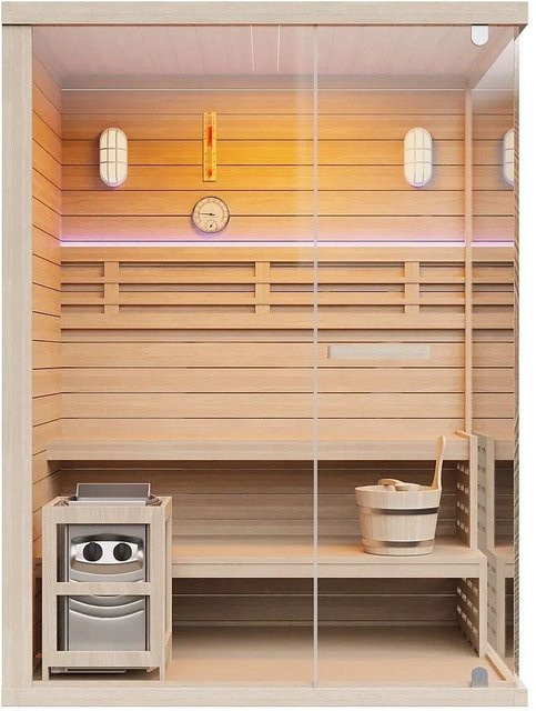 Finnische Sauna Vente-unique Selki in Naturfarben Hell mit einer Breite von 150 cm - Bild 1