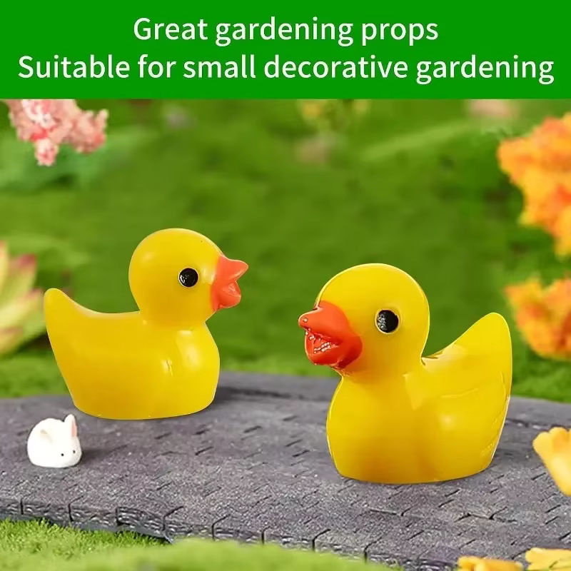 200 Stück Mini-Enten aus Kunstharz in Gelb für Gartenhandwerk und Dekoration - Bild 3