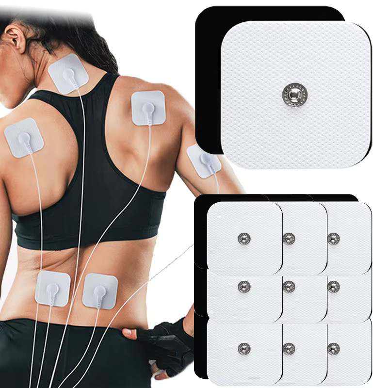 monclique EMS Muskelstimulator Ersatz Massage Pads Selbstklebende Elektroden für Akupunktur und Physiotherapie, Weiß, 50/10 Stück - Bild 4