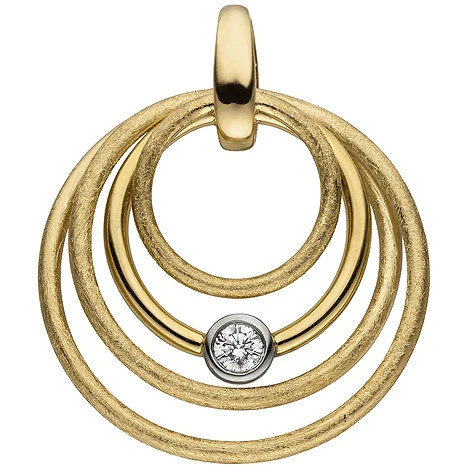 Colfem Anhänger 585 Gelbgold, eismatt, Diamant, Damen - Bild 1