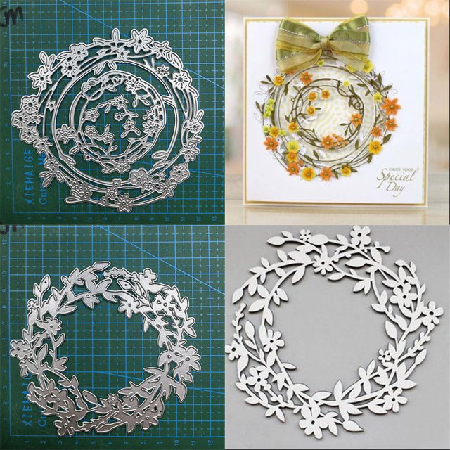 Metall Stanzform Kranz in Silber für Scrapbook und Handwerk - Bild 1