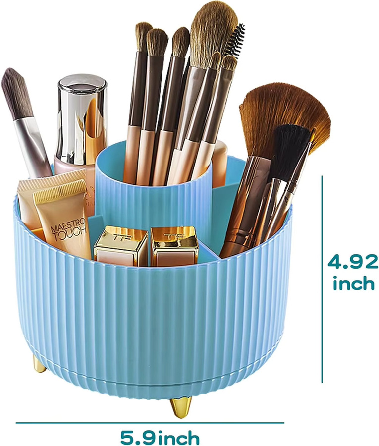 RUNTOIN 360 Grad drehbarer Make-up-Organizer aus Kunststoff als Kosmetik- und Schreibwaren-Aufbewahrungsbox - Bild 3