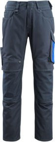 Mascot Mannheim Arbeitshose mit Kniepolstertaschen in Schwarzblau/Kornblau, EN 14404, Cordura und Reflexstreifen, Größe 90C46 - Bild 1