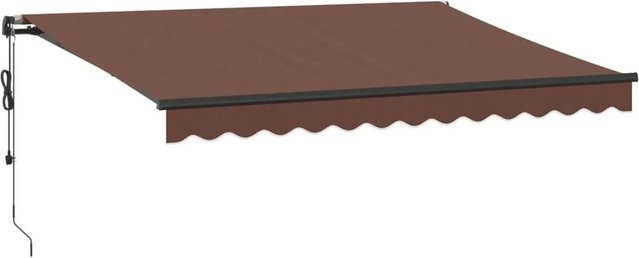 vidaXL Automatische Markise mit LED-Beleuchtung und Fernbedienung, Farbe: Braun, B x H: 350 x 250 cm - Bild 1