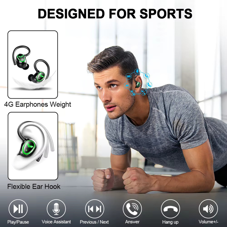 Jxrev Kabellose In-Ear Bluetooth 5.3 Kopfhörer in Schwarz mit Dual-Mikrofon und LED-Anzeige - Bild 4