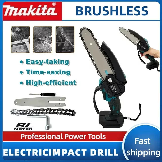 Makita Akku-Kettensäge 6 Zoll für Holz und Gartenarbeiten mit 18 V Akku in Petrol - Bild 1