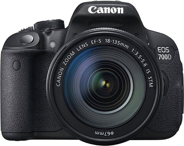 Canon EOS 700D DSLR-Kamera mit EF-S 18-135mm f/3.5-5.6 IS STM Zoomobjektiv in Schwarz - Bild 1
