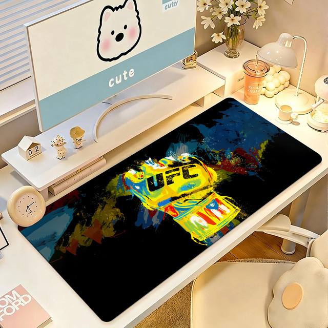 U-UFC Boxing Match Mauspad Multicolor, große rutschfeste und wasserdichte Gaming-Matte mit genähtem Rand als Tastaturunterlage für Gaming und Büro - Bild 1