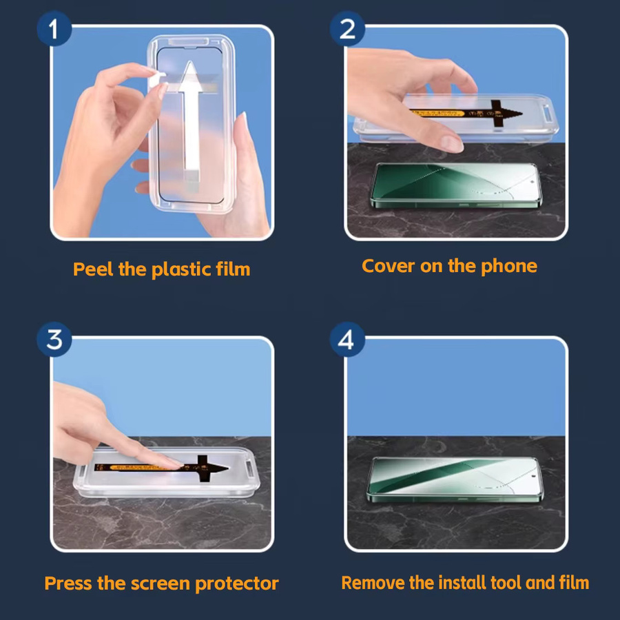 2 Stück Huawei Pura 70 Ultra Pura 70 Pro Plus P70 Pro Displayschutzfolien aus gehärtetem Glas mit 3D-Ein-Klick-Installation, transparent - Bild 4