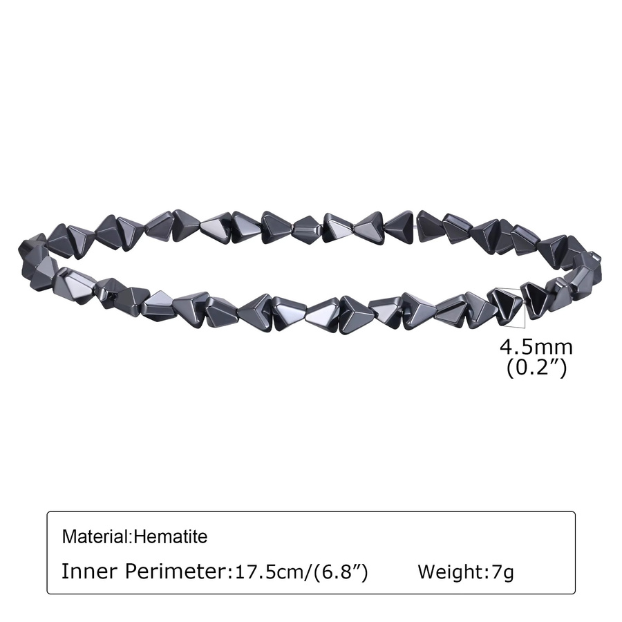 Vnox Armband, Schwarz, Hämatit, Unisex - Bild 3