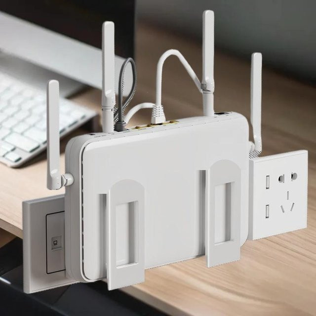Wandhalterung für Router und Set-Top-Box in Weiß zur WLAN-Unterstützung - Bild 1