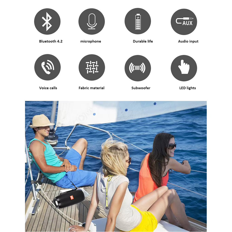 T&G Outdoor Bluetooth Lautsprecher mit FM Radio und Bass-Subwoofer in Blau - Bild 6