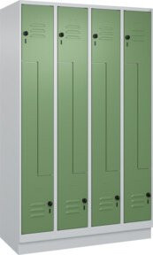 C+P Z-Spind Classic PLUS mit Sockel und 8 Fächern, Farbe Grau/Grün, B/H/T: 120 x 195 x 50 cm - Bild 1