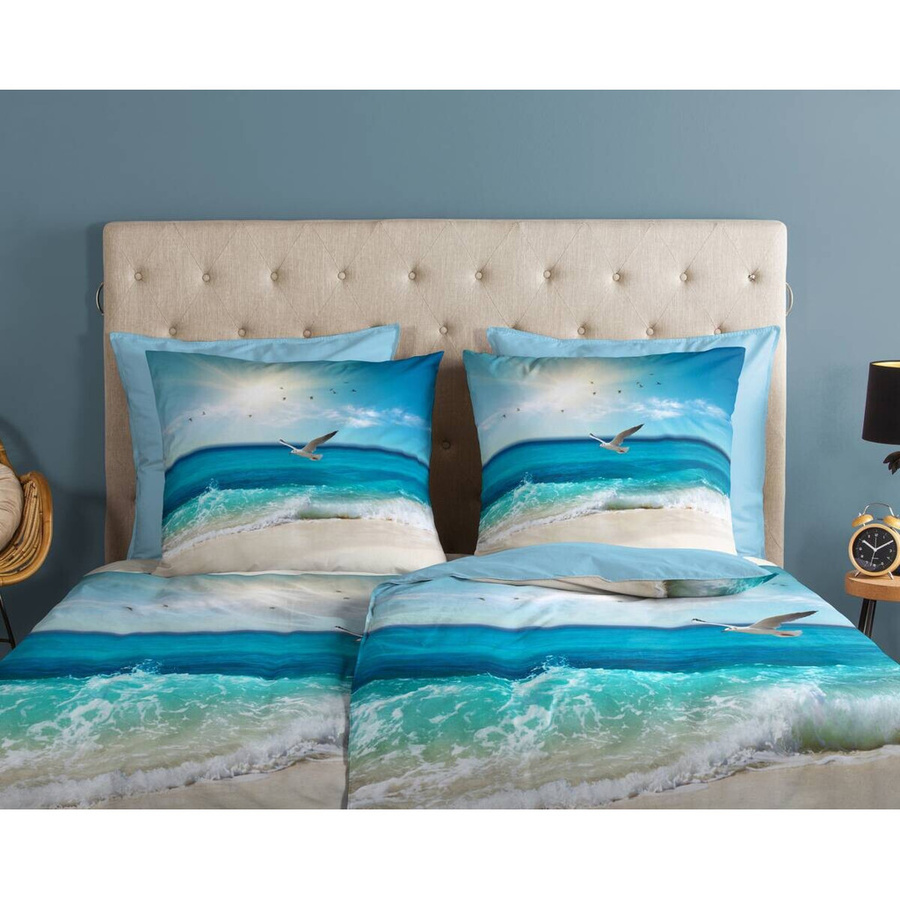 Good Morning Baumwoll Bettwäsche Sealife Multi in Blau und Multicolour, Set aus Bettbezug und Kissenbezug, B/L: 155 x 220 cm, Kissen: 80 x 80 cm - Bild 2