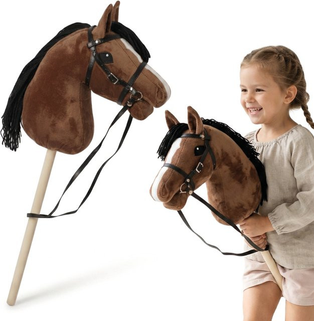 Mamabrum Hobby Horse Bruin Paard Pluche Stick Rijdier ab 3+ - Bild 1