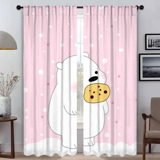 2er-Set Verdunkelungsvorhänge mit Tiermotiv in Pink, moderne Fensterdekoration für das Wohnzimmer, Breite: 50 cm, Höhe: 70 cm - Bild 1