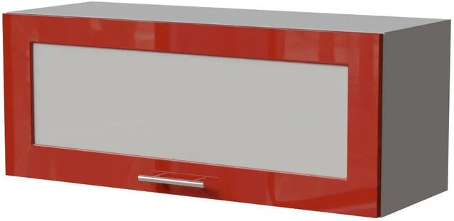 Feldmann-Wohnen Klapphängeschrank Brerra W4BS/90 WKF in Grau und Karminrot Hochglanz B/T/H: 90 x 32,5 x 36 cm - Bild 1