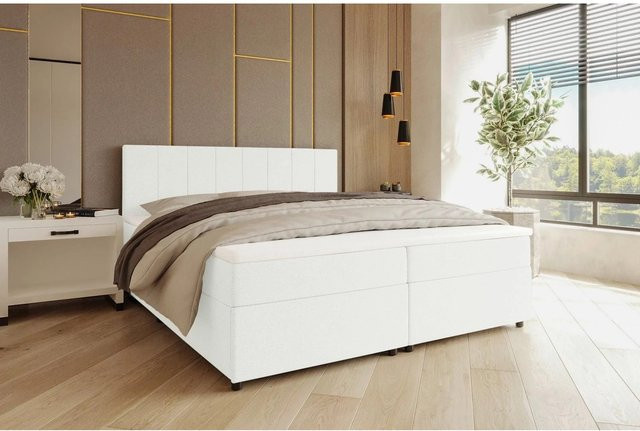Mömax Boxbett Odin in Creme mit Schubladen und Polsterung, Breite: 160 cm, Tiefe: 200 cm - Bild 1