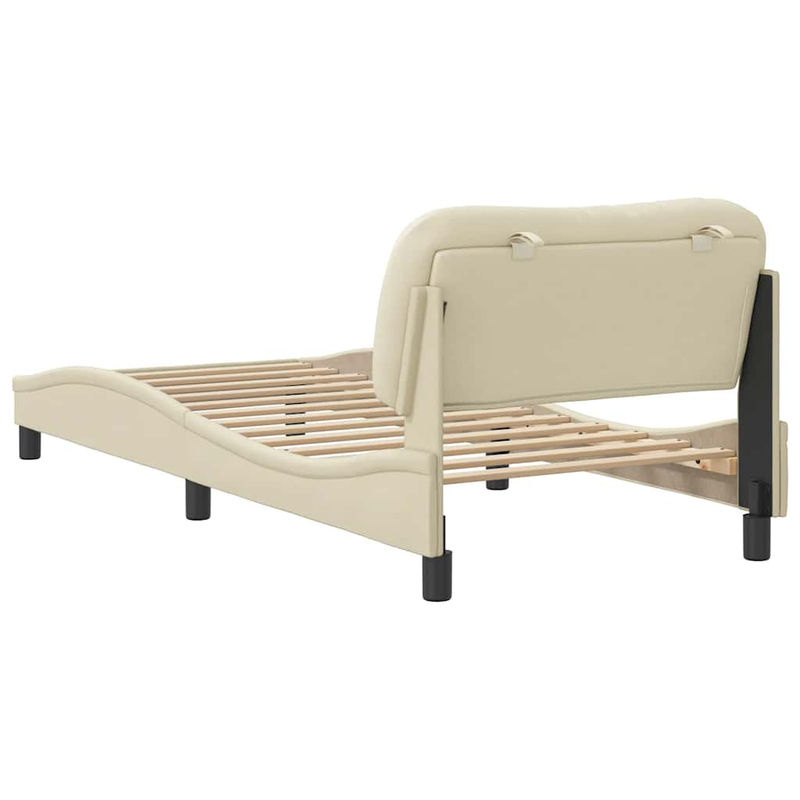 Vidaxl Polsterbett Modern in Creme mit Stoffbezug, B/T: 90 x 200 cm - Bild 2