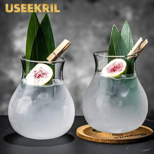 USEEKRIL Bauch-Cocktailglas in Transparent, kreativer Tumbler aus Glas für Whisky und Bar-Zubehör - Bild 1