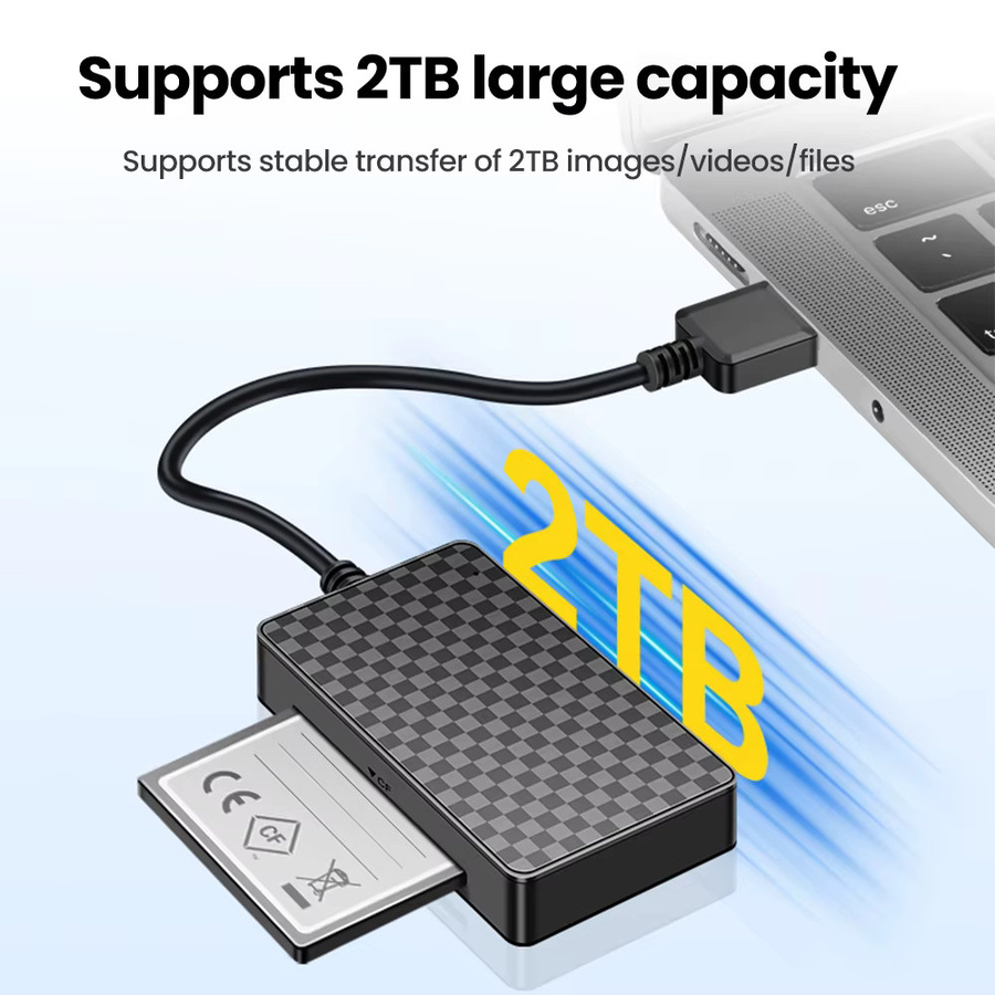 elough 4-in-1 USB 3.0 Multifunktions-Kartenleser für SD TF CF MS Karten in Schwarz mit USB-A Anschluss - Bild 5