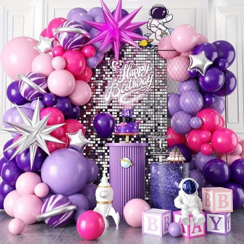 113 Stück Explosive Stern Ballon Girlande Bogen Set in Mehrfarbig für Hochzeit, Geburtstag und Jubiläum zur Innen- und Außen Dekoration - Bild 1