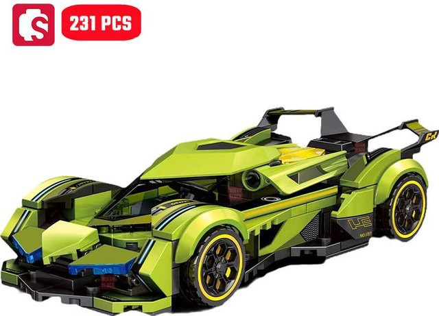SEMBO Berühmte Autos Serie, Sport Montage Bausteine Kits, Rennfahrzeug, Gelb, ab 6 Jahre - Bild 1