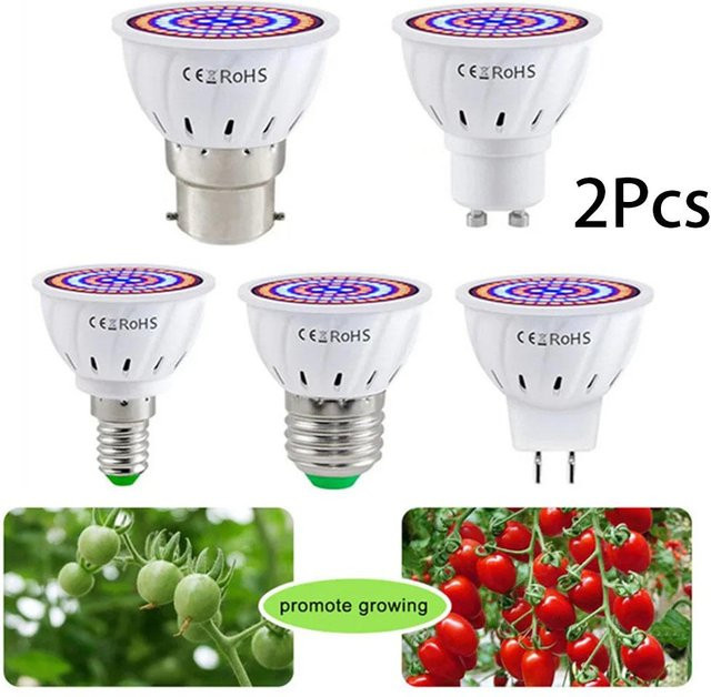 2er-Set GuangZhouZhenqin Vollspektrum LED Pflanzenwachstumslampe mit 60 LEDs und E27 Fassung für Hydroponik und Grow Box, 220 V - Bild 1