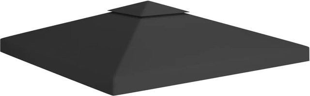 vidaXL Pavillon-Dachplane mit Kaminabzug aus Polyester in Schwarz, B x B: 3 x 3 m - Bild 1
