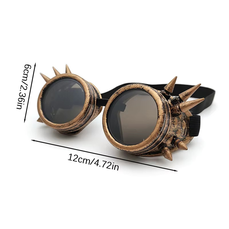 JINHF Sonnenbrille Retro Steampunk, Vollrand, Rund, Metall - Bild 3