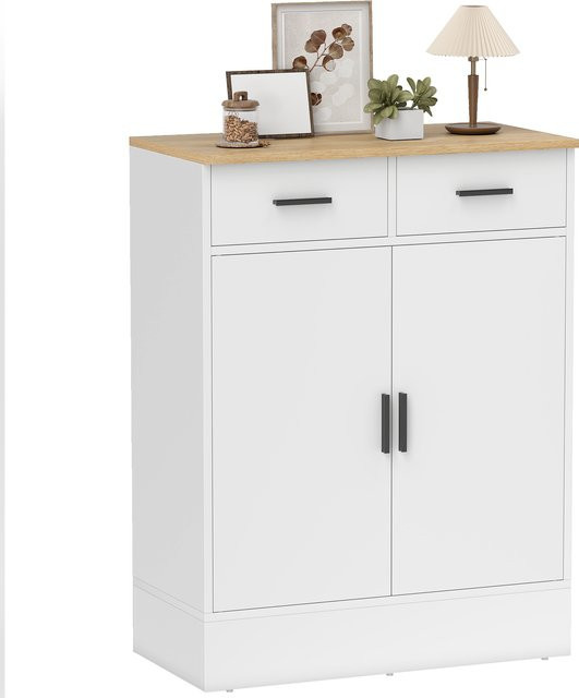 HOMCOM Buffetkast im modernen Stil mit 2 Türen, 2 Schubladen und verstellbaren Fachböden für Esszimmer, Küche oder Wohnzimmer - Bild 1
