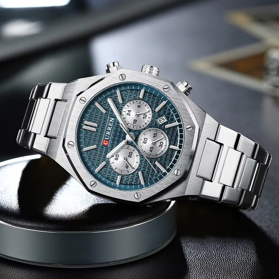CURREN Chronograph, Edelstahl, Eckig, Gold, Herren - Bild 3