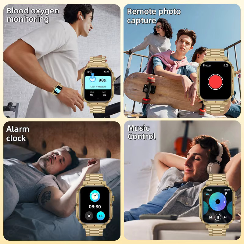 LIGE Smartwatch, Edelstahl, Schwarz, Bicolor, Bluetooth, Unisex - Bild 3