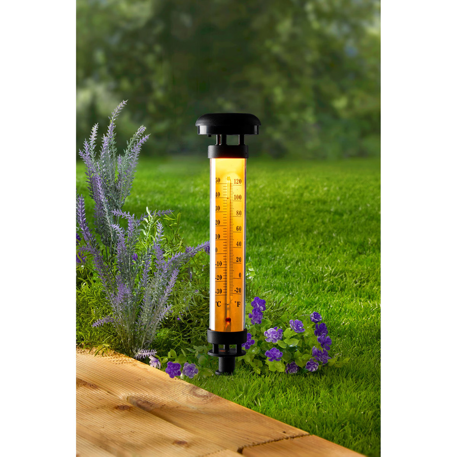Genialo LED-Solar-Thermometer in Schwarz oder Weiß - Bild 2