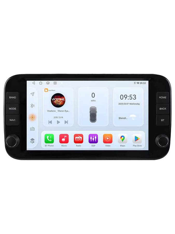 OSSURET 9-Zoll Carplay und Android Auto Autoradio für Fiat Panda 2013 - 2020 mit GPS und QLED-Bildschirm in Schwarz - Bild 5