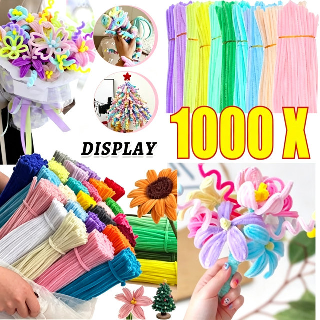 Bunte Chenille-Draht-Rohrreiniger in Macaron-Farben für kreatives DIY und Bastelarbeiten - Bild 1